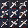 Simple Mens Metal Stainless Steel Cross Cross Black Cross Pendant Necklace Designs (IO-st000000)